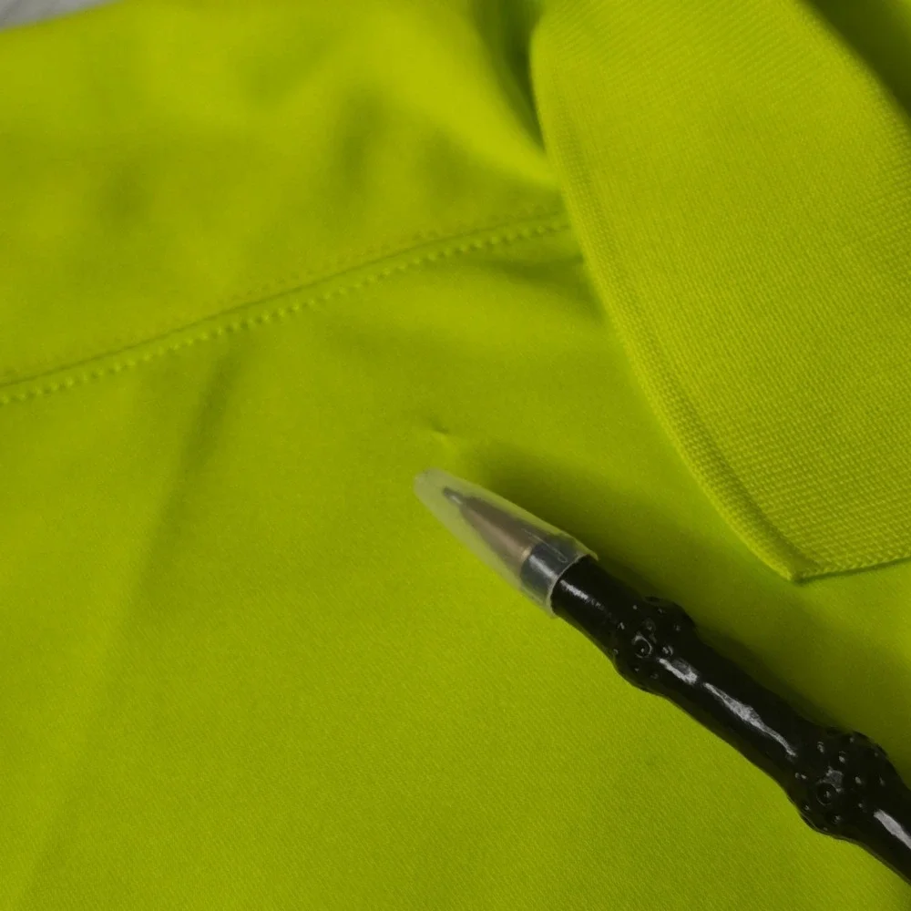 Nike Golf‎ Polo Shirt Men XL Lime Green Dri-FIT Short Sleeve Neon High Vis Solid